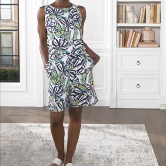 JASON WU XL Linen Romper Blue Palm Playsuit - Picture 5 of 12